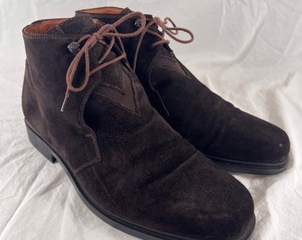Gianni Versace Men’s Brown Suede Ankle Boots | Sz 8.5 | Silver Medusa | Italy Versace | Shoes | Gianni Versace Authentic Brown Suede  main image 4