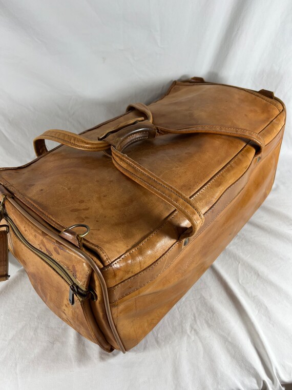 VINTAGE HARTMANN BELTING LEATHER LUGGAGE DUFFLE CARRYON