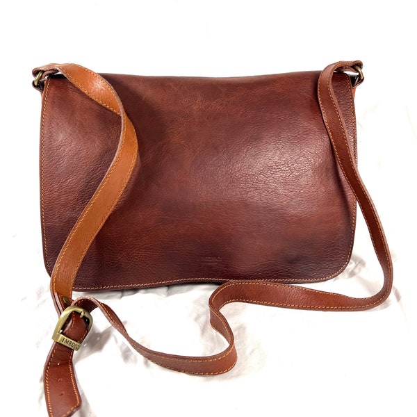 20% OFFSALE I MEDICI Firenze Vintage Authentic Brown Leather Briefcase Messenger Bag Made in Italy
