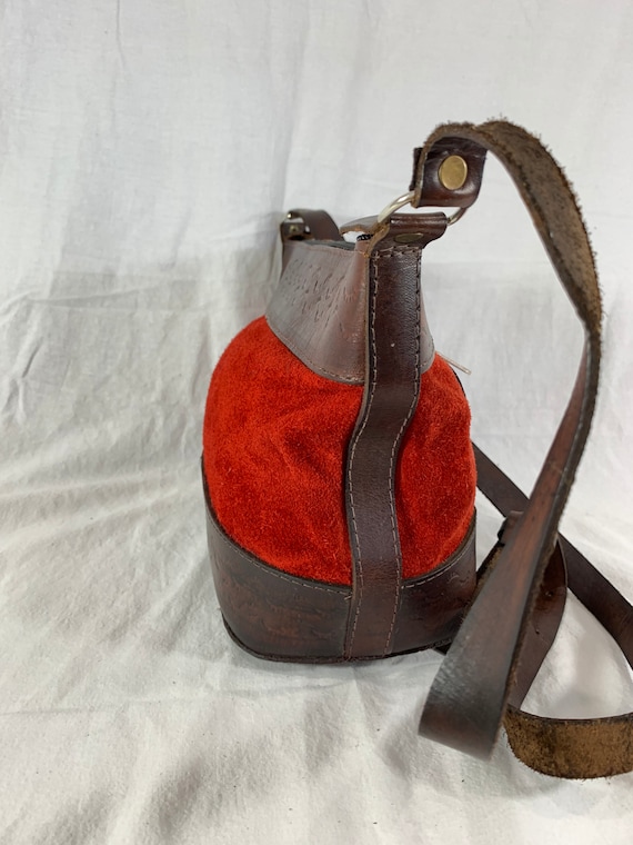 20% OFFSALE Great Vintage Red Suede and Brown Lea… - image 3