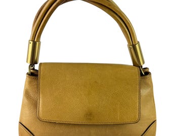 Authentic GUCCI Tan Leather Tote Shoulder Bag Made in Italy Authenticated