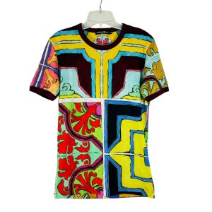 DOLCE & GABBANA Multicolor Cotton Magliette Print Men&#39;s T-Shirt Made in Italy 44
