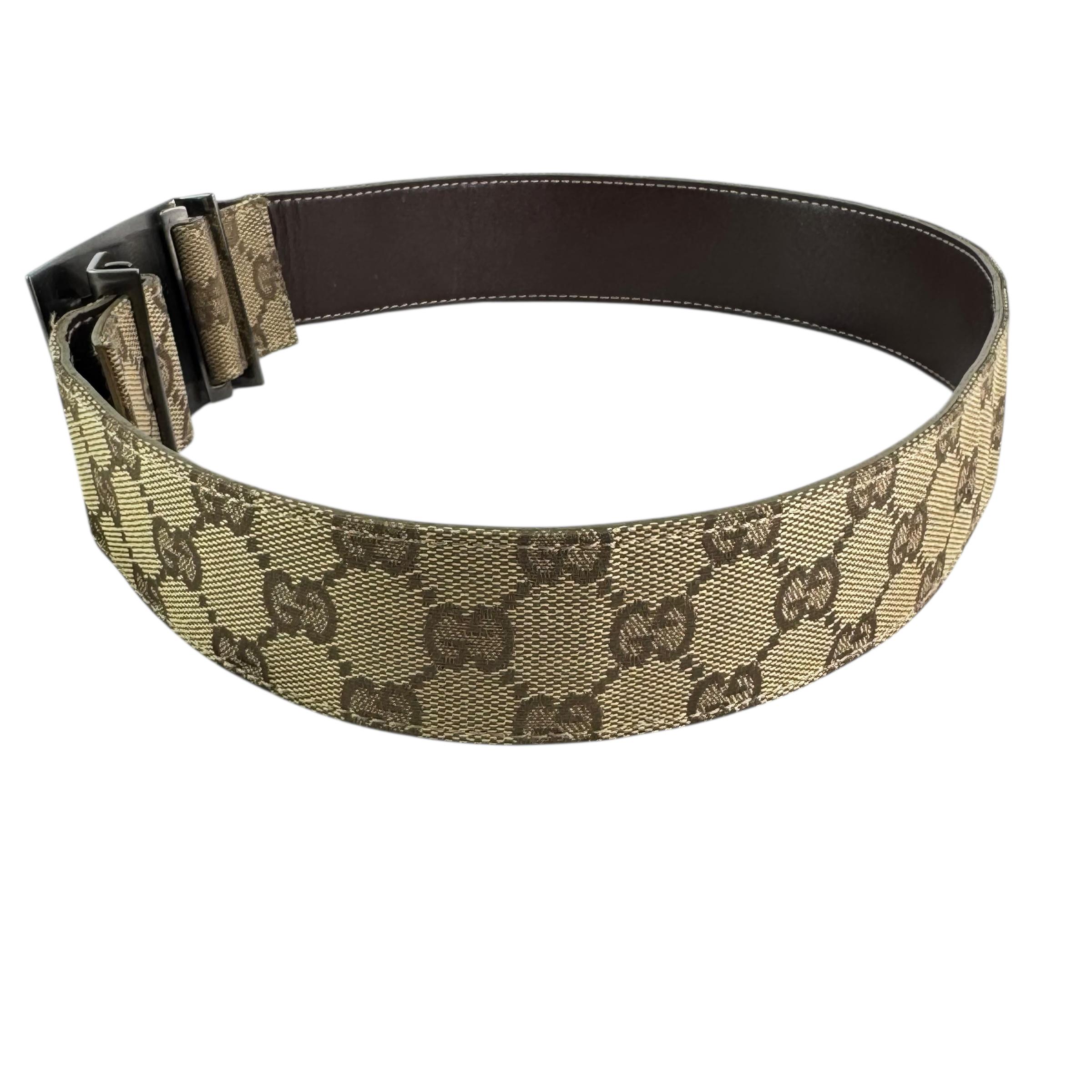 GUCCI Beige GG Monogram Canvas Leather Women\'s Belt 70-23 Made in Italy GUCCI Beige GG Monogram Canvas Leather Women main image 2