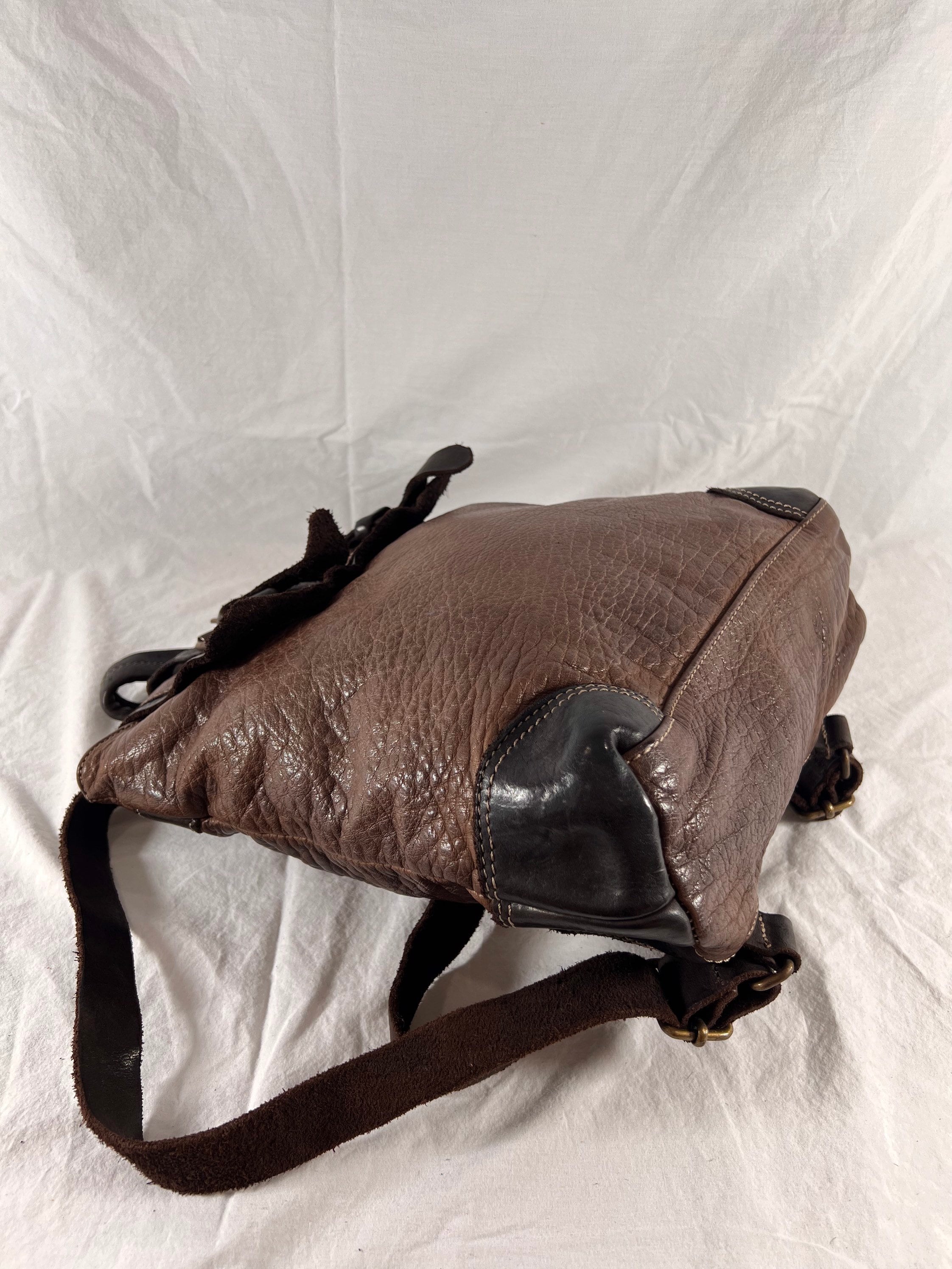 10% Offsale Great Authentic Vintage Two Tones Brown Leather 