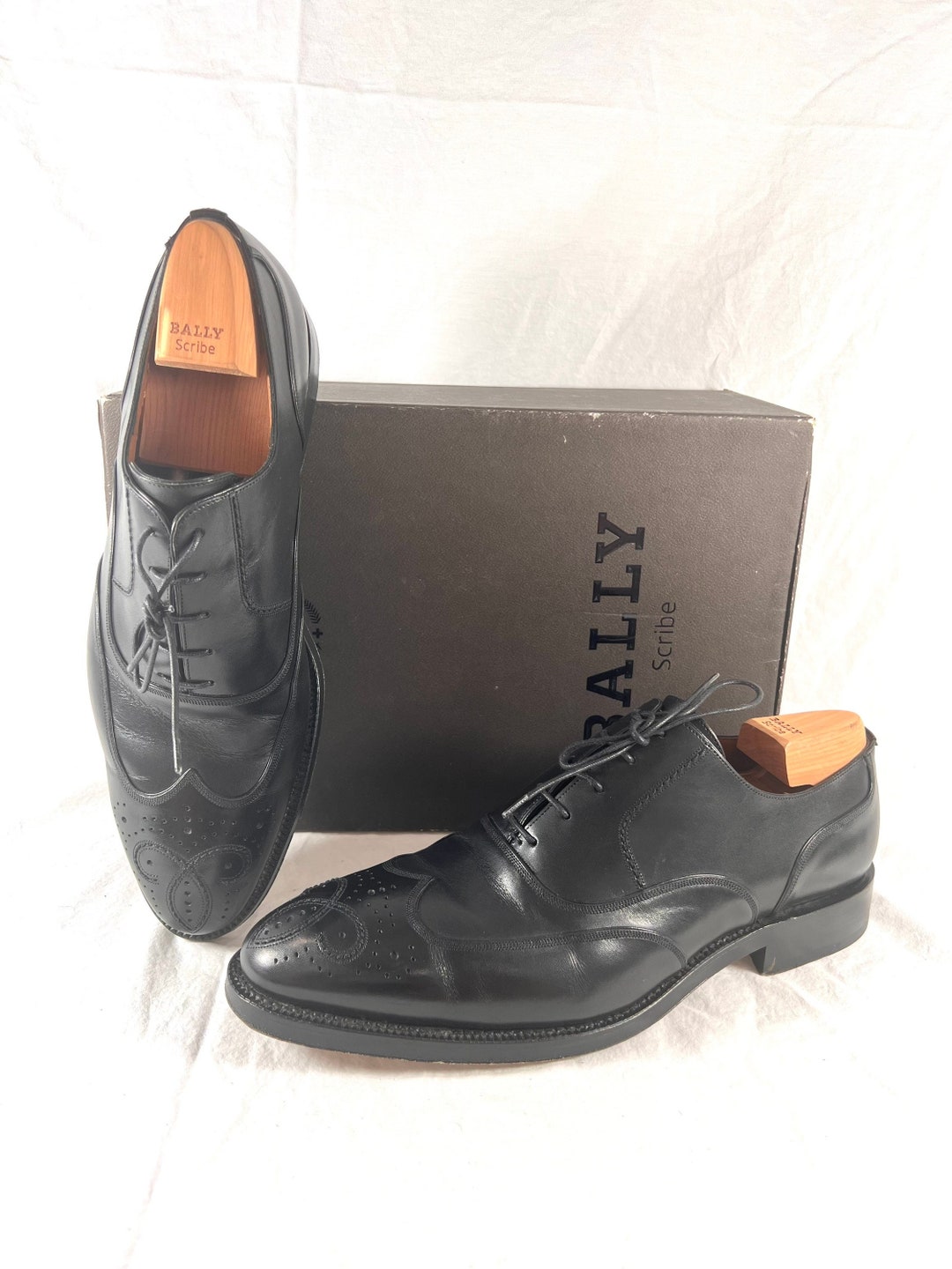 BALLY Scribe Charles Black Leather Hand Made in Switzerland BALLY Scribe Charles Black Leather Hand Made in Switzerland