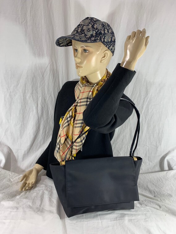 GIANNI VERSACE Vintage Authentic Medusa Black Nylon and
