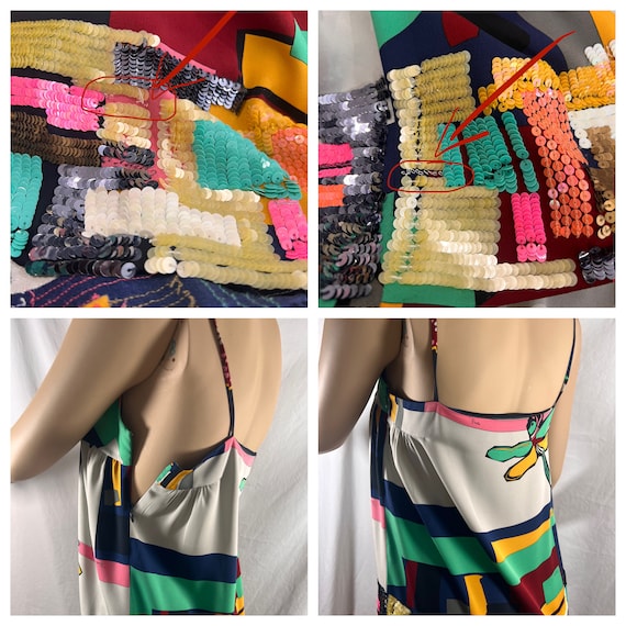 EMILIO PUCCI Multicolor Silk & Sequins Top Made in Italy