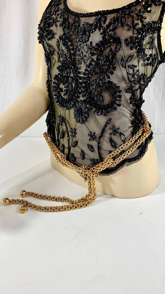 PALOMA PICASSO Vintage Heavy Gold Plated Chain Link Belt 