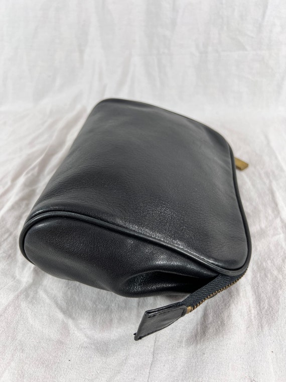 RALPH LAUREN Black Leather Toiletry Makeup Bag - image 5