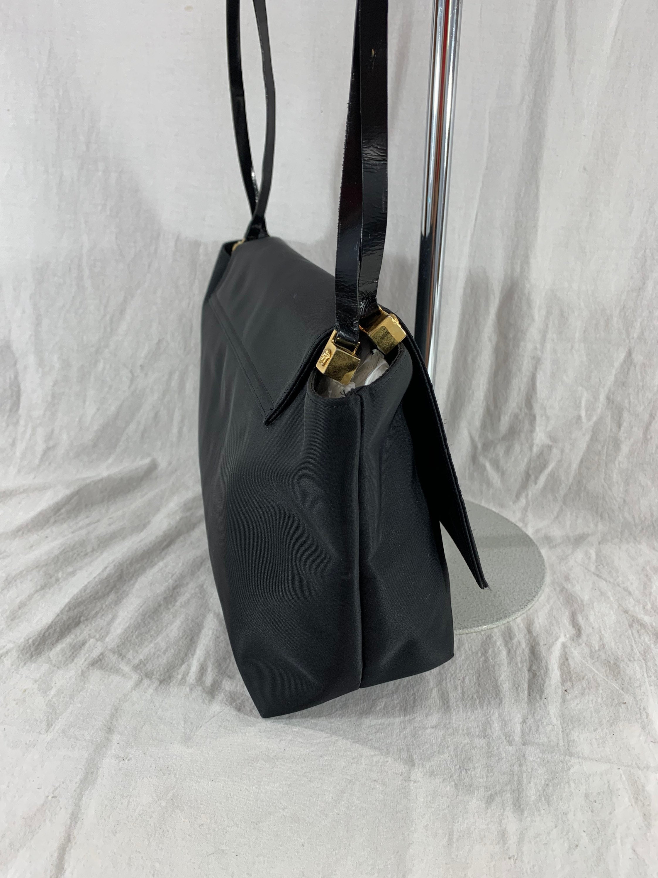 GIANNI VERSACE Vintage Authentic Medusa Black Nylon and