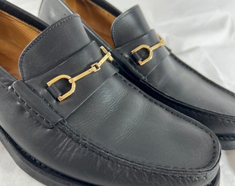 GUCCI Black Leather Horsebit Men Loafers Made in Italy  display picture 1
