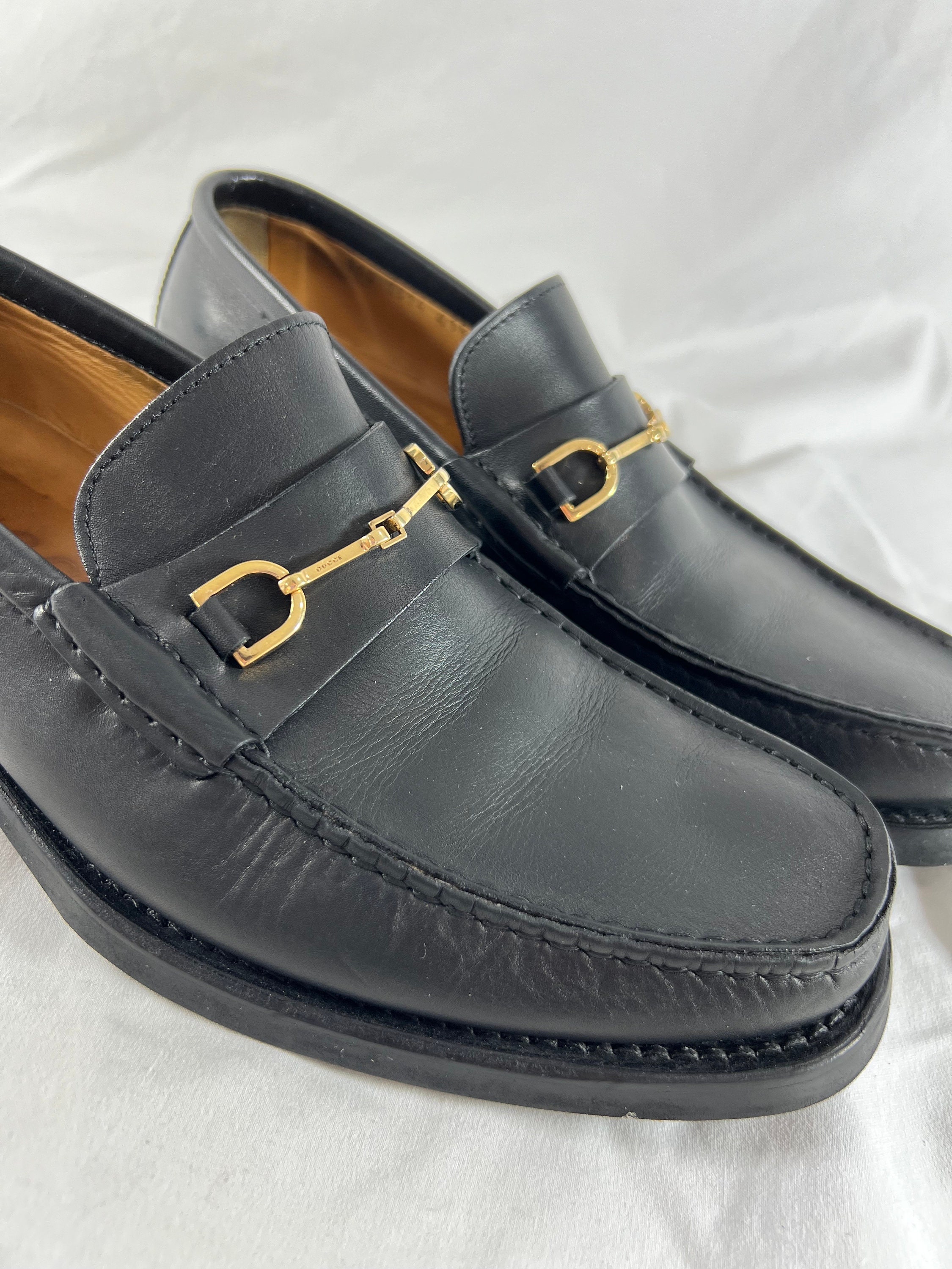 GUCCI Black Leather Horsebit Men Loafers Made in Italy  display picture 1