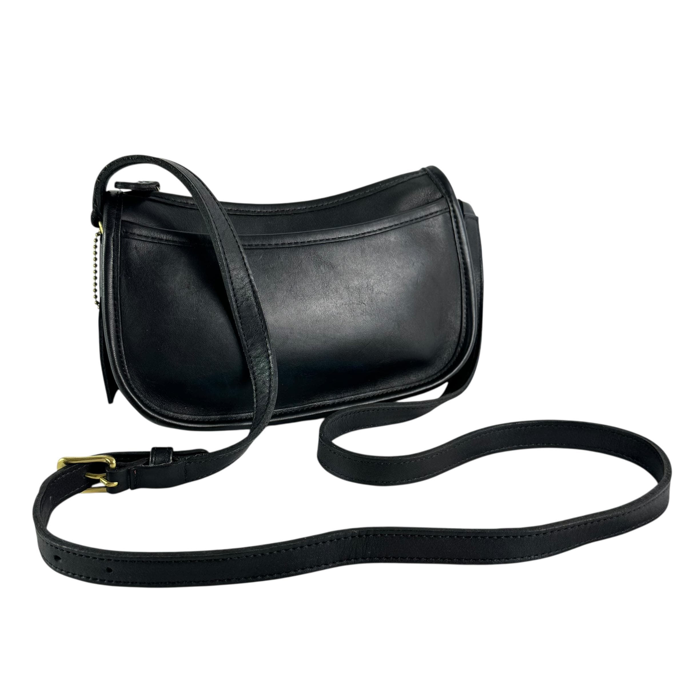 90's COACH 9031 Wendie Black Leather Shoulder Crossbody Bag