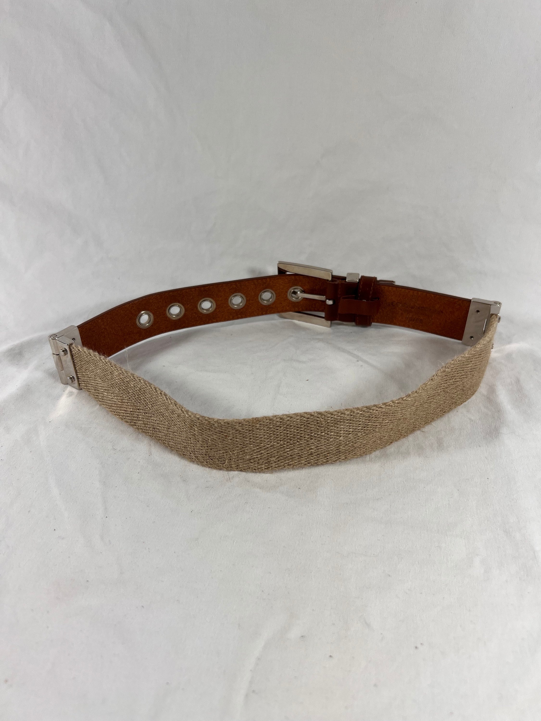 Dolce & Gabbana Brown Leather Beige Nylon Women display picture 1