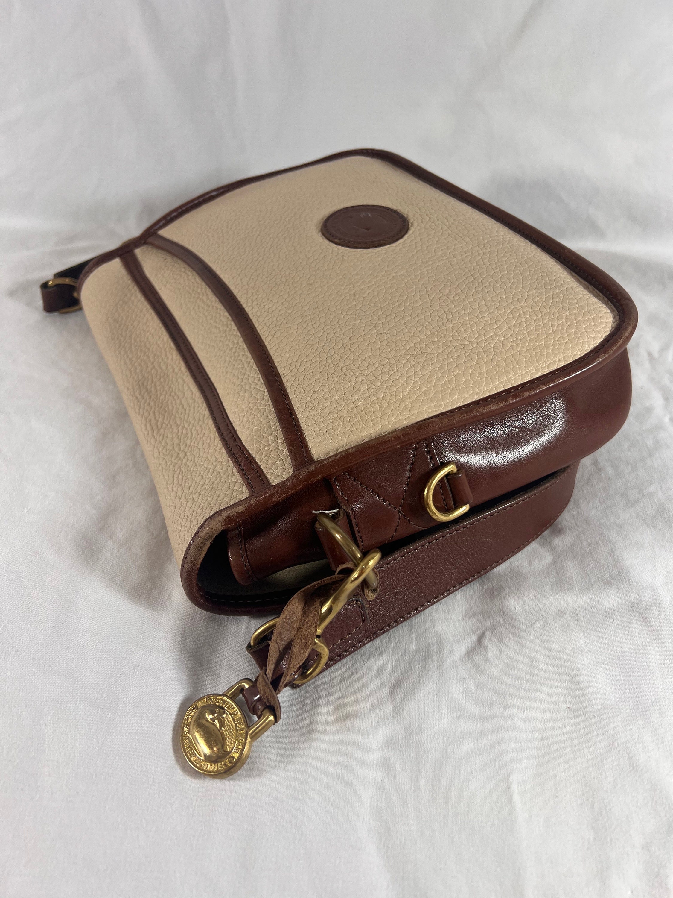 DOONEY & BOURKE アイボリーブラウン レザー ショルダーサッチェル 