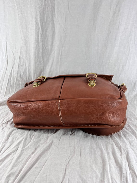 Vintage Authentic Tan Leather Briefcase Messenger… - image 3