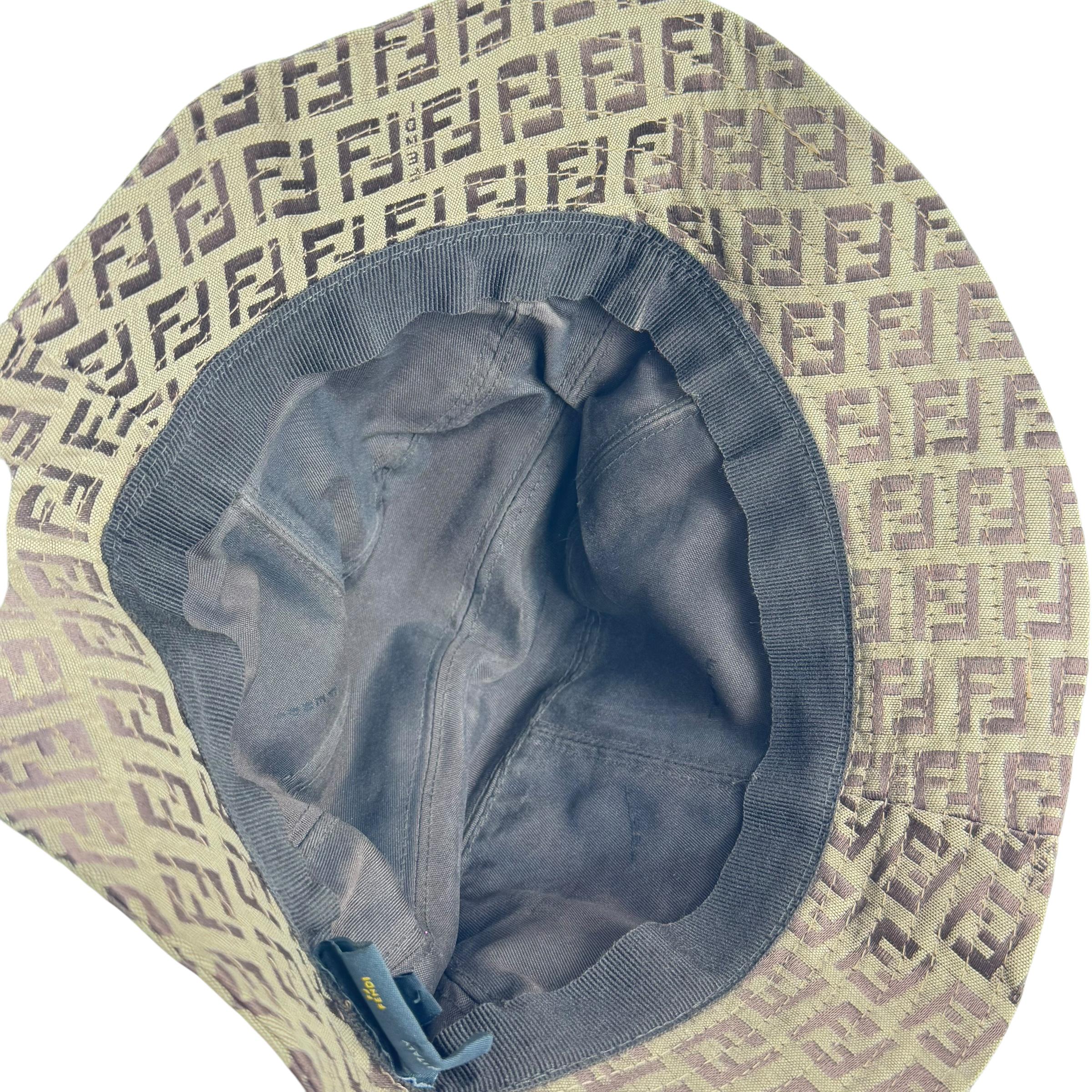 FENDI Zucca FF Unisex Bucket Hat Made in Italy Marked as 