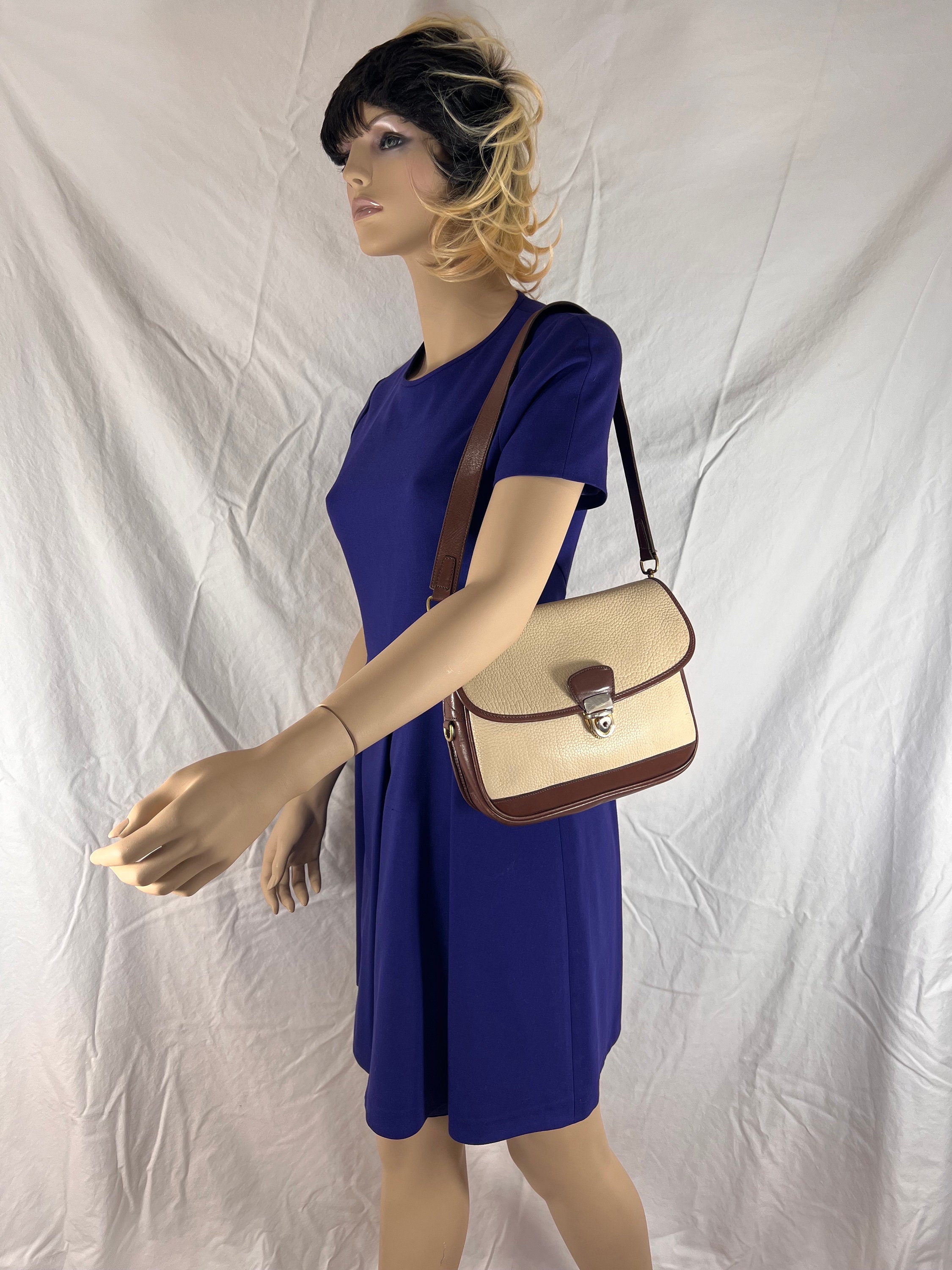 DOONEY & BOURKE アイボリーブラウン レザー ショルダーサッチェル 