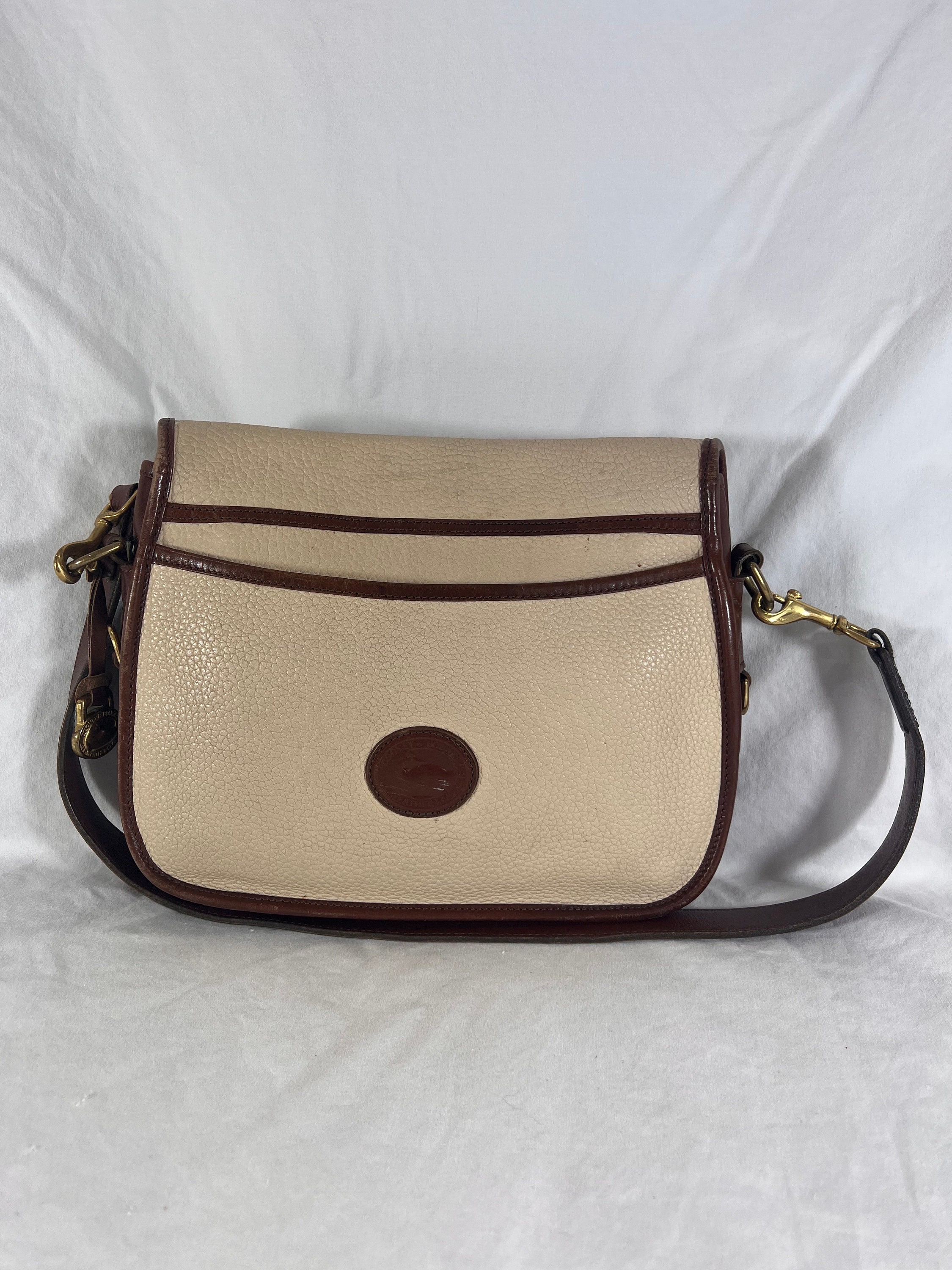 DOONEY & BOURKE アイボリーブラウン レザー ショルダーサッチェル 