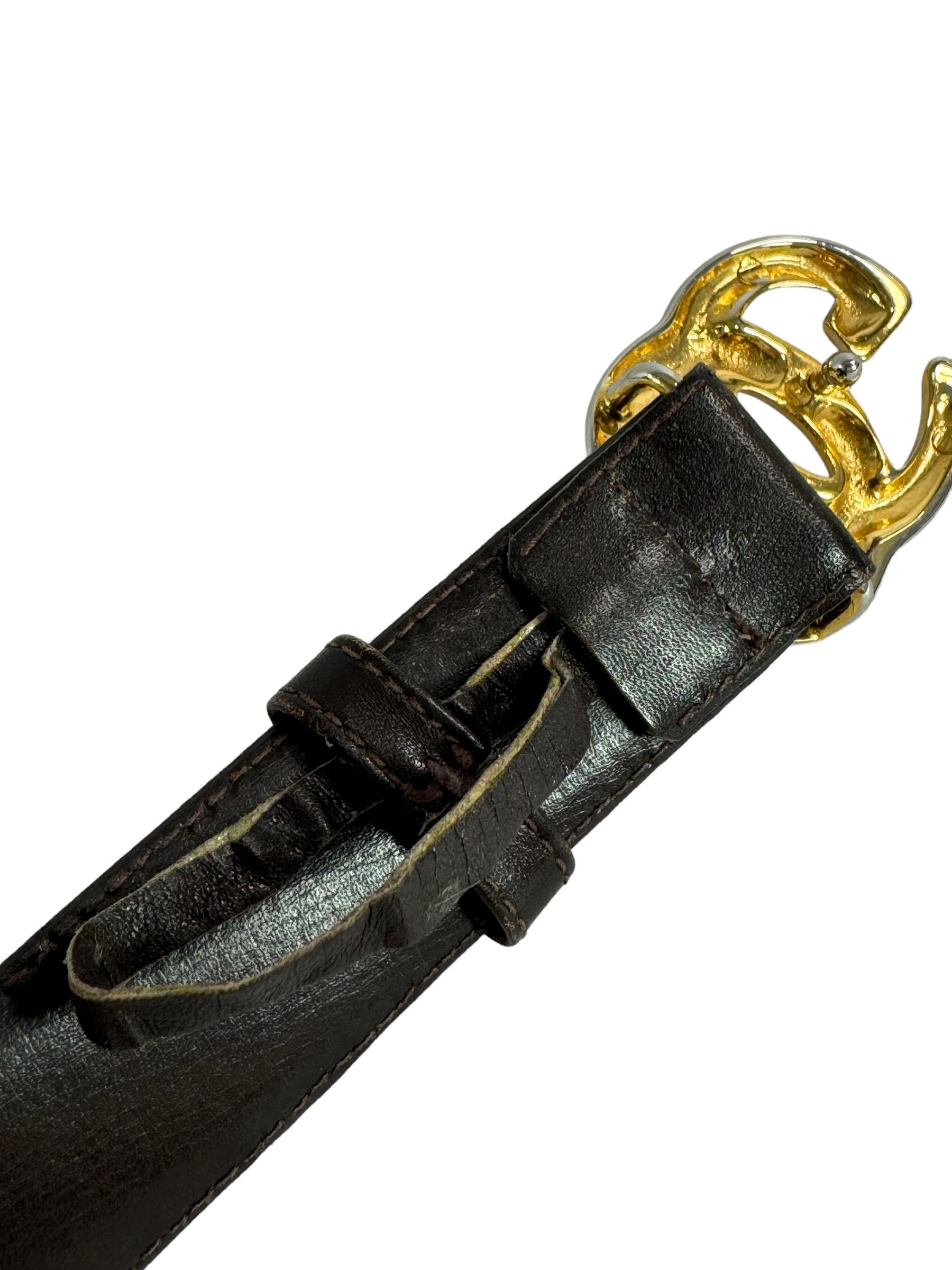 ヴィンテージ GUCCI ブロウレザー GG インターロッキングバックル