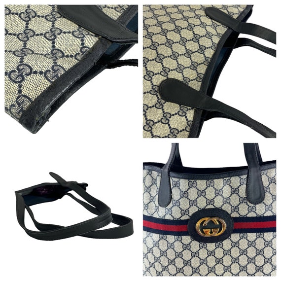 GUCCI Ophidia Navy Blue Canvas Web Supreme GG Sho… - image 8