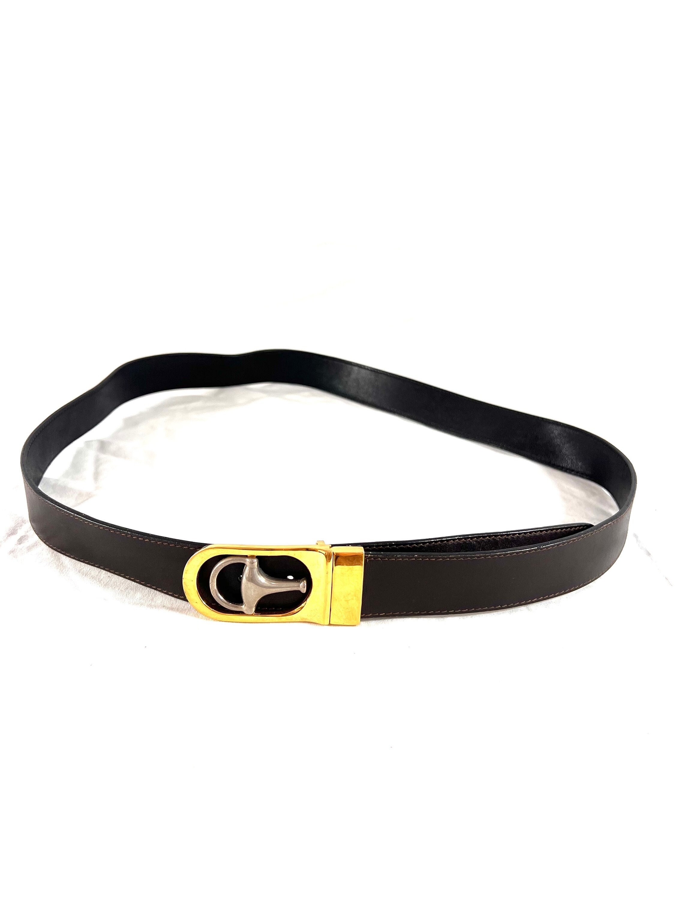 Vintage GUCCI Reversible Black Brown Leather Horsebit Men