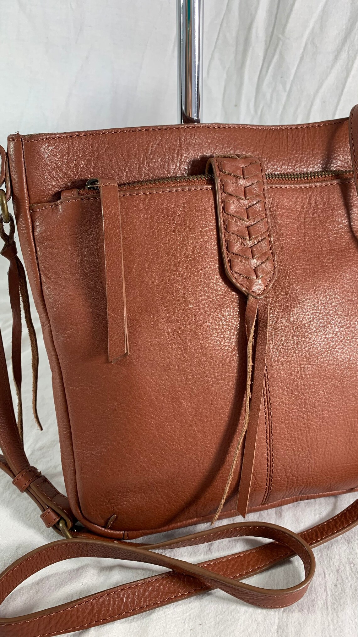 LUCKY BRAND Vintage Genuine Brown Leather Crossbody Bag Etsy