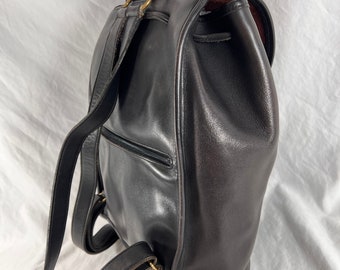 バッグ COACH Back 1994 COACH Vintage Black Leather Backpack Made in The United