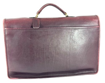 バッグ OldCoach 90s MadeinUSA Leather BriefCase Vintage Coach Leather Briefcase Bag With Adjustable | Depop