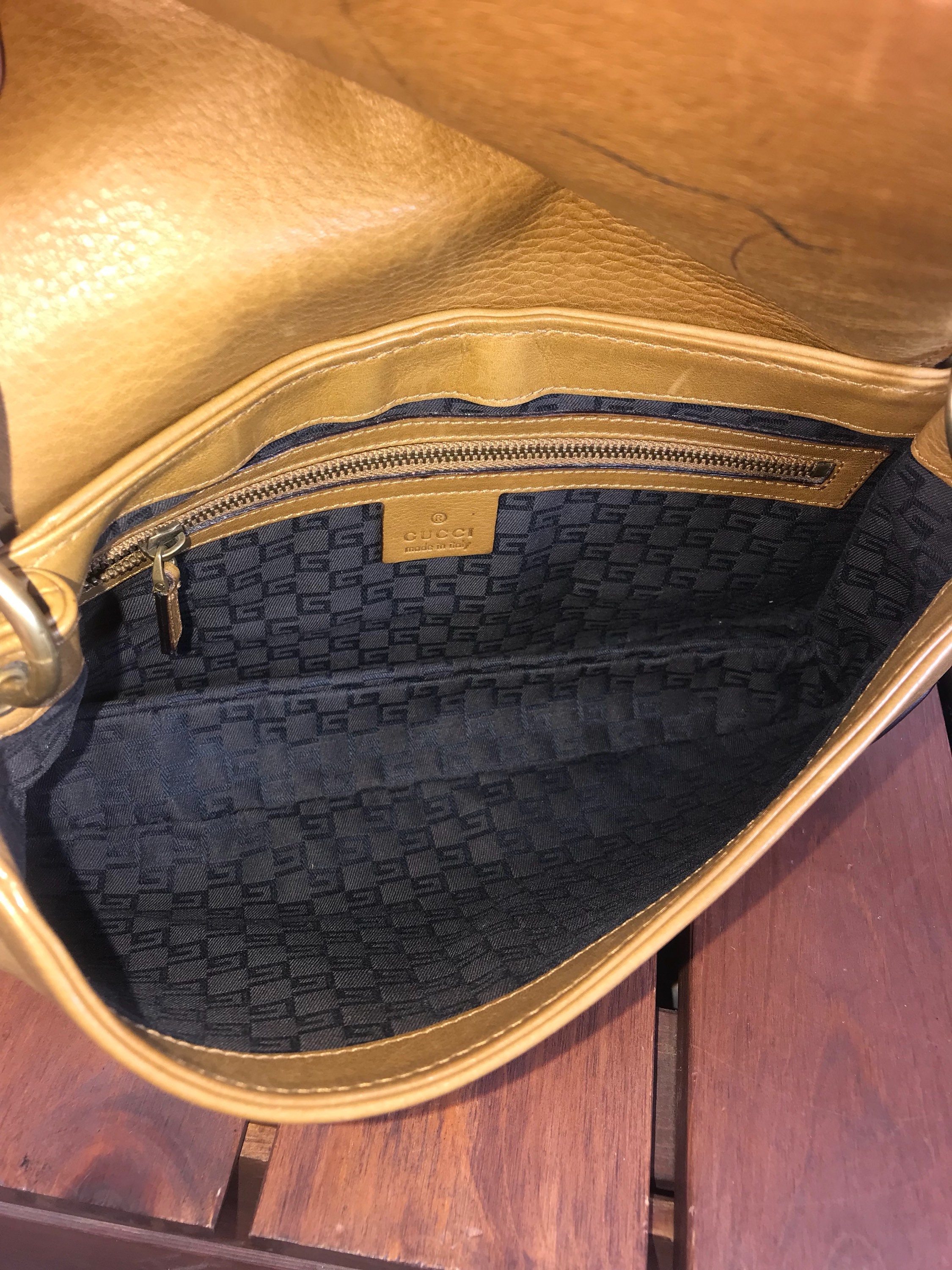 GUCCI Rare Vintage Authentic Tan Leather Bag Made in Italy Etsy