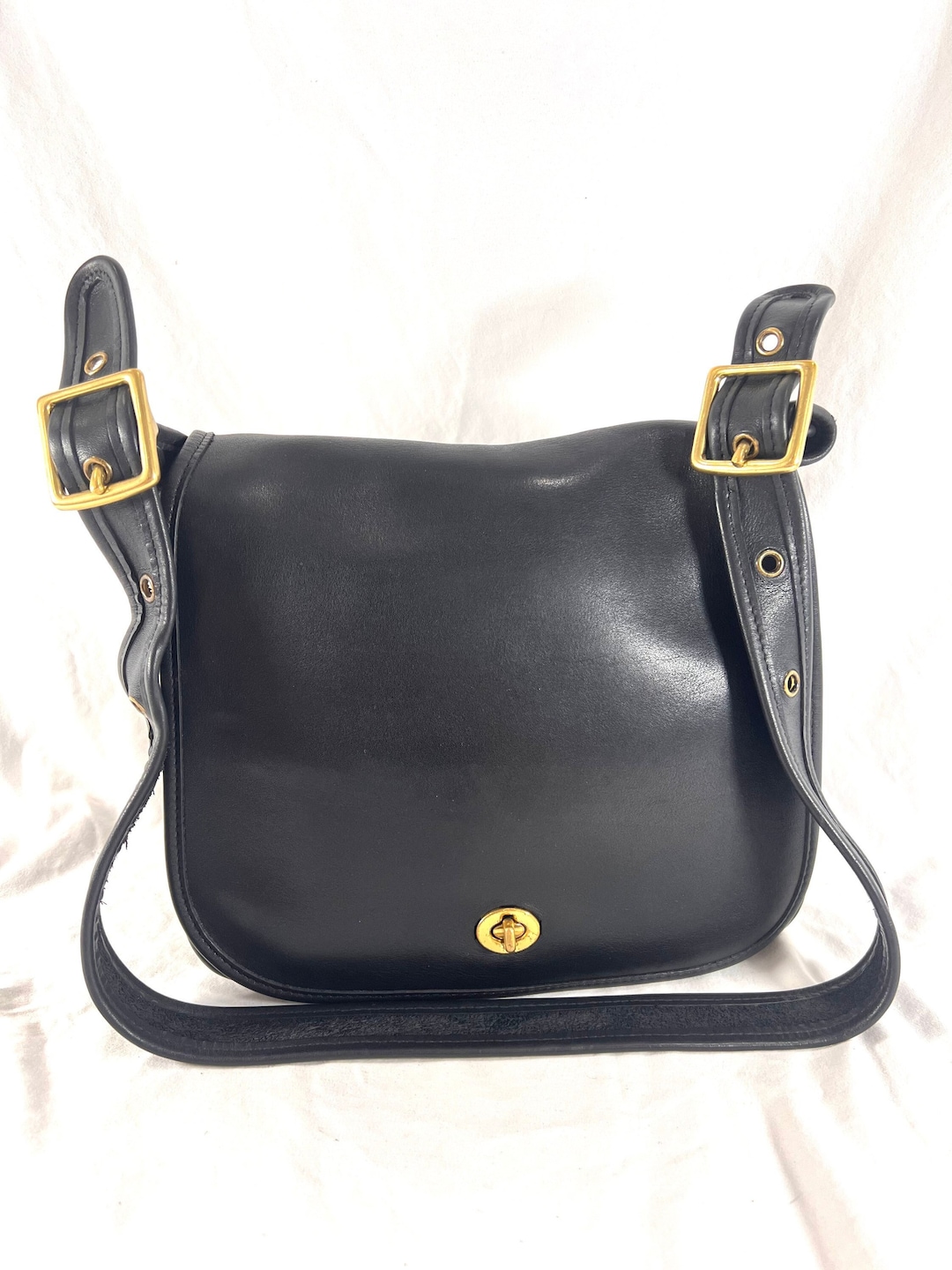 COACH 9525 Black Leather Stewardess Bag Shoulder Bag Made in - Etsy