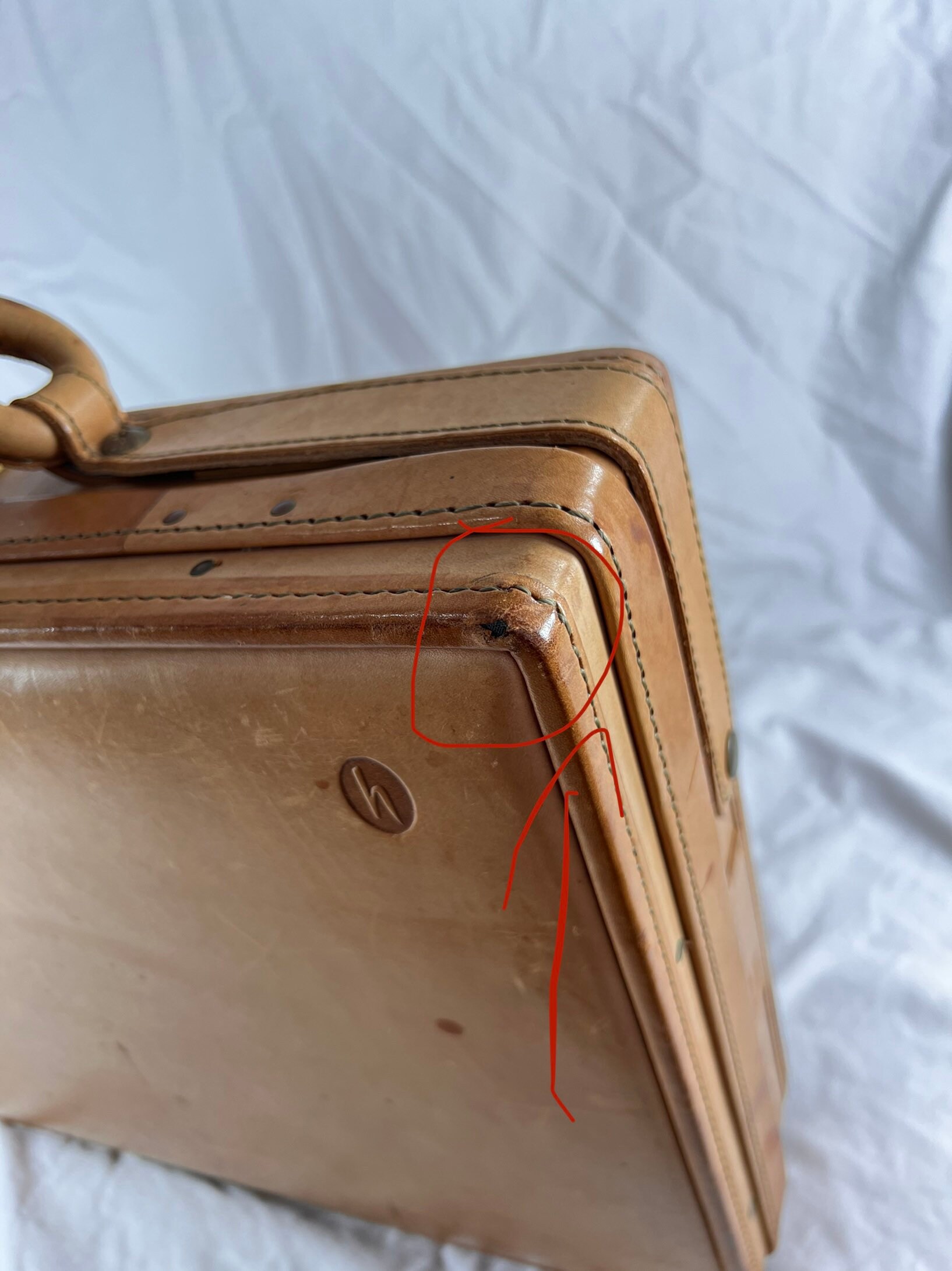 Vintage HARTMANN Brown Leather Briefcase Messenger - Depop