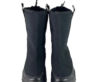 PRADA Linea Rossa Black Nylon Quilted Snow Boots Apres Ski 10.5UK