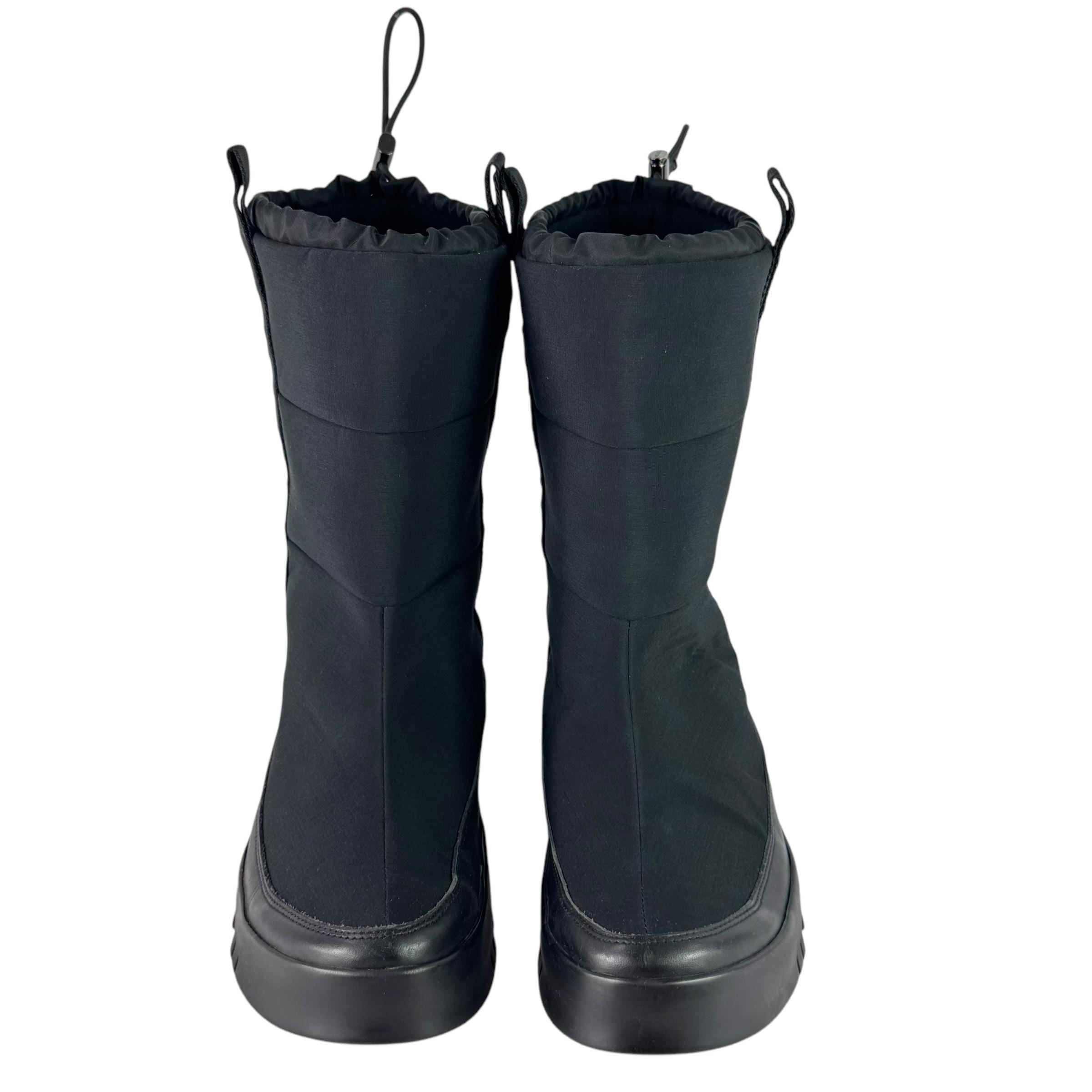 PRADA Linea Rossa Black Nylon Quilted Snow Boots Apres Ski 10.5UK