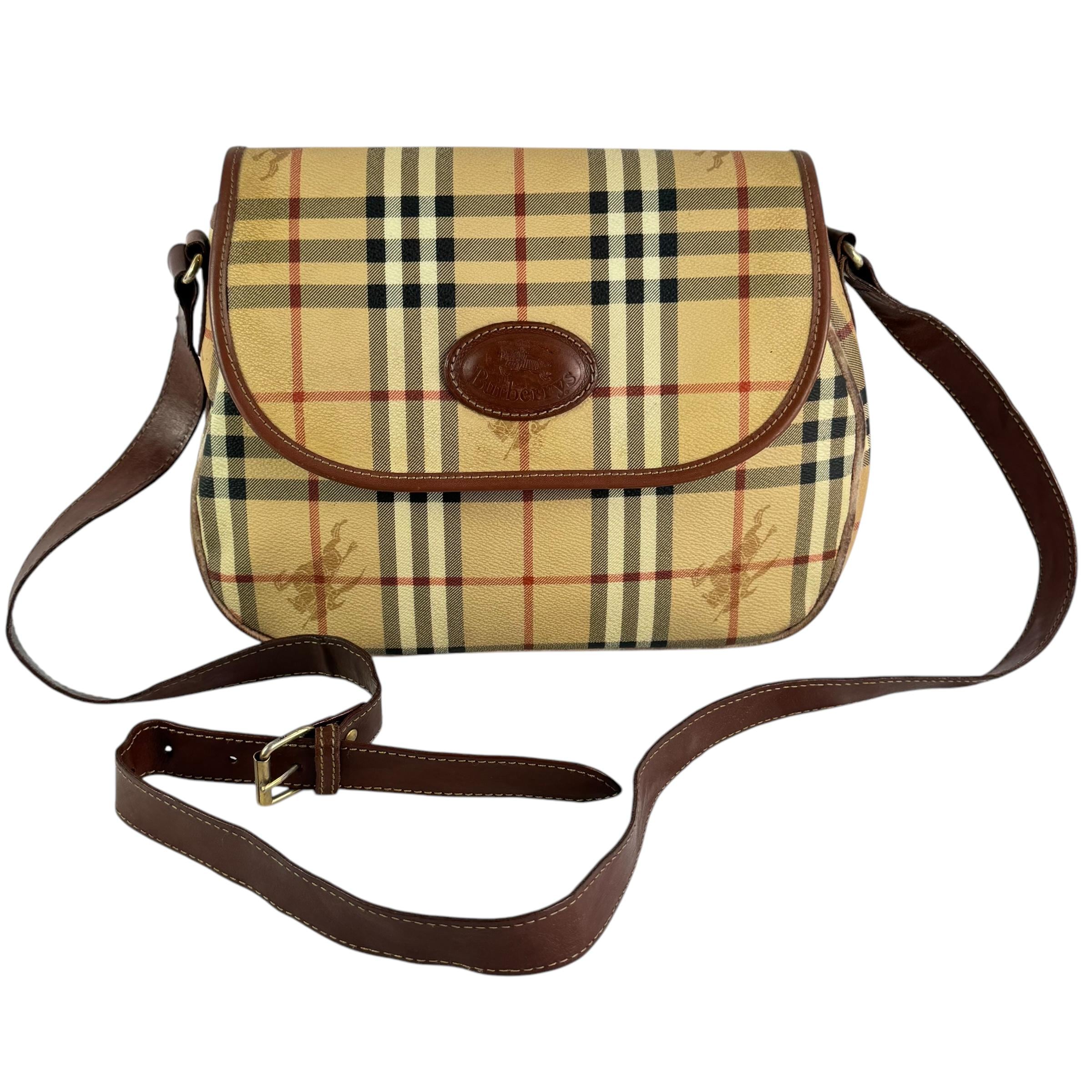 Vintage BURBERRY Multi Canvas Nova Check Haymarket Crossbody