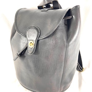 1994 COACH Vintage Black Leather Backpack Made in The United States 9943