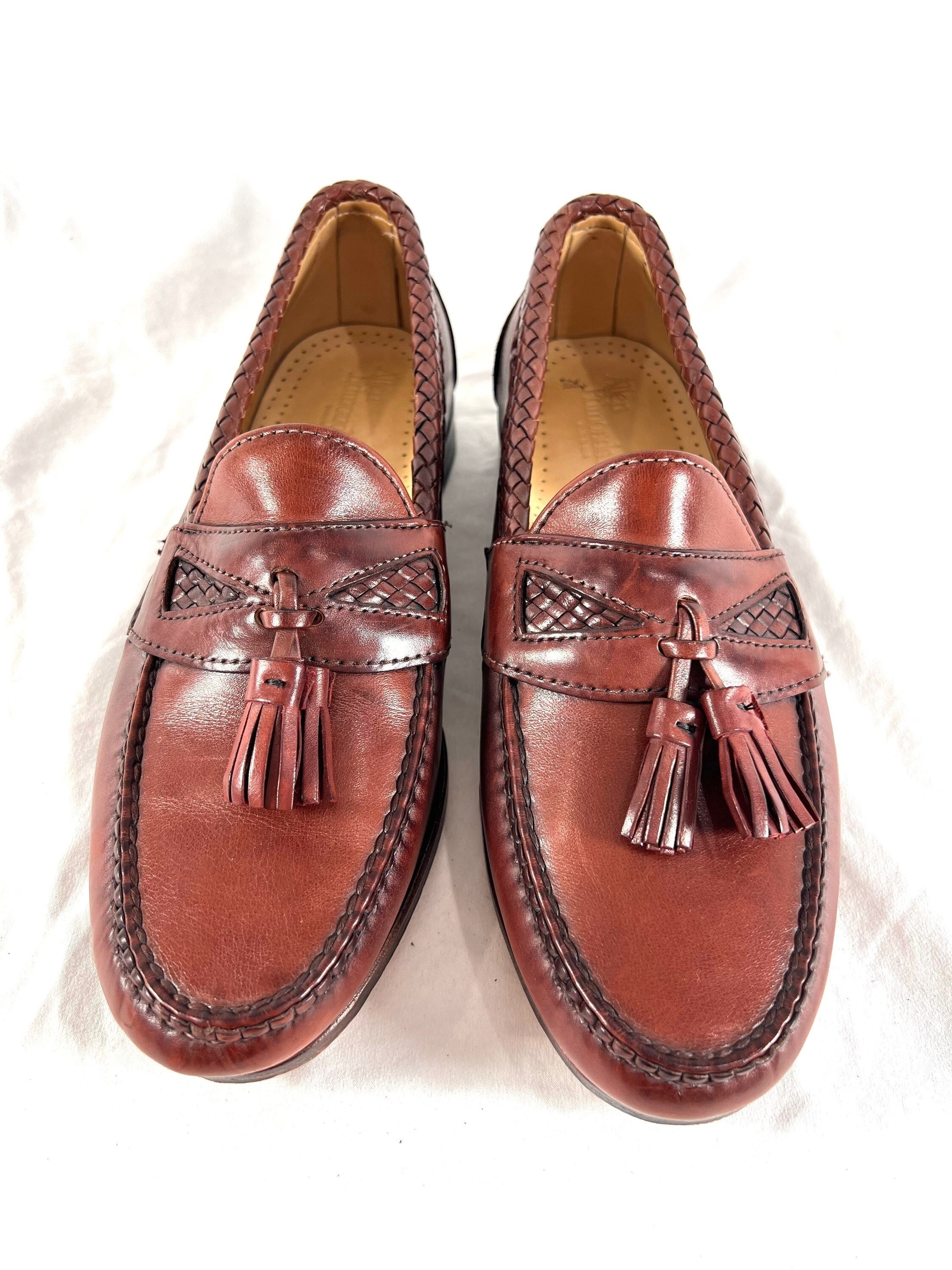 ALLEN EDMONDS Brown Leather Tassel Loafers for Men Made in USA 7E