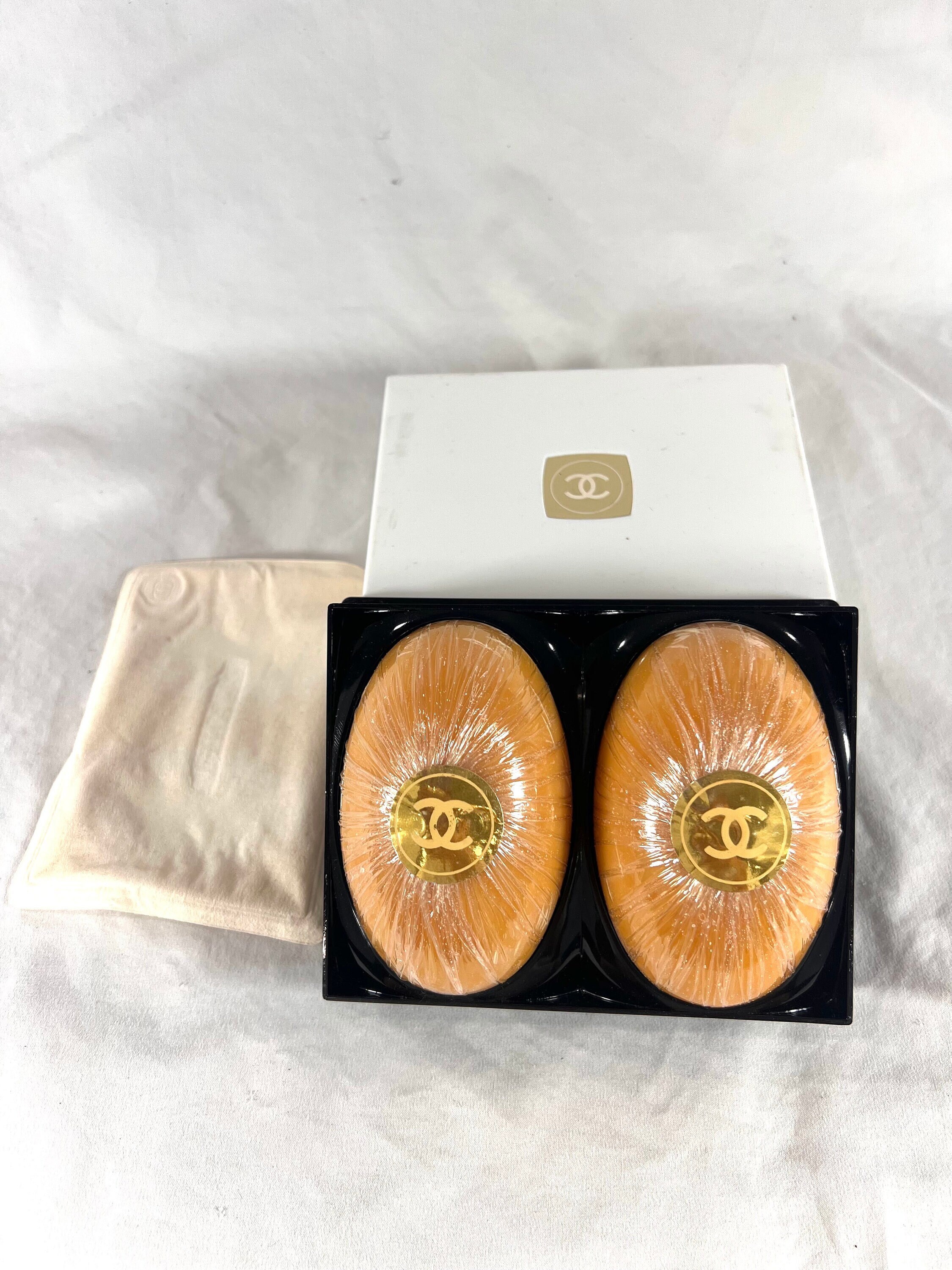CHANEL Vintage Two Pack Gold Scented Parfum Soap Bars 