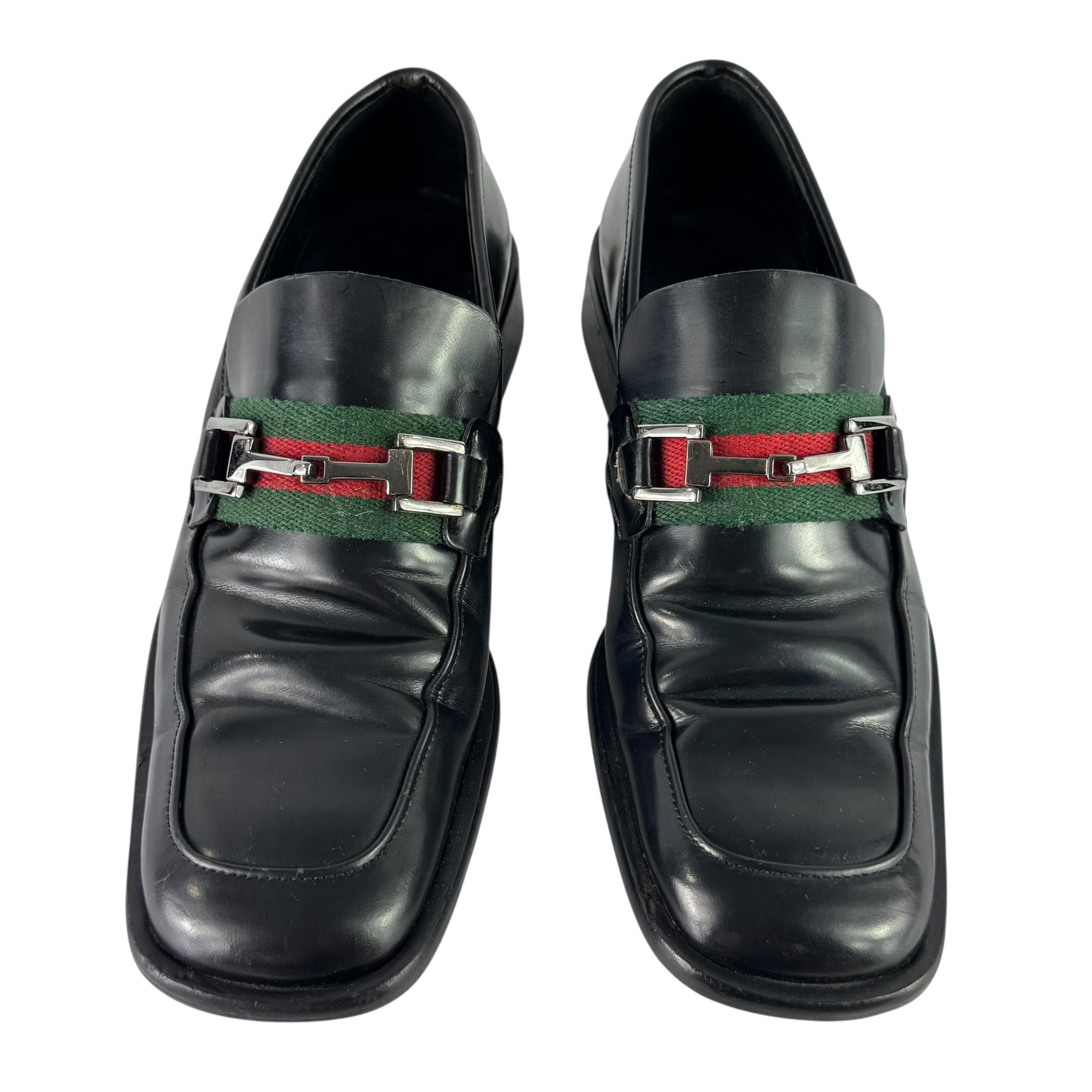 Gucci Sherry line Black Leather Loafers size Euro 42  8.5 USA GUCCI Loafers Black Leather Sherry Line Horsebit Made in  main image 3