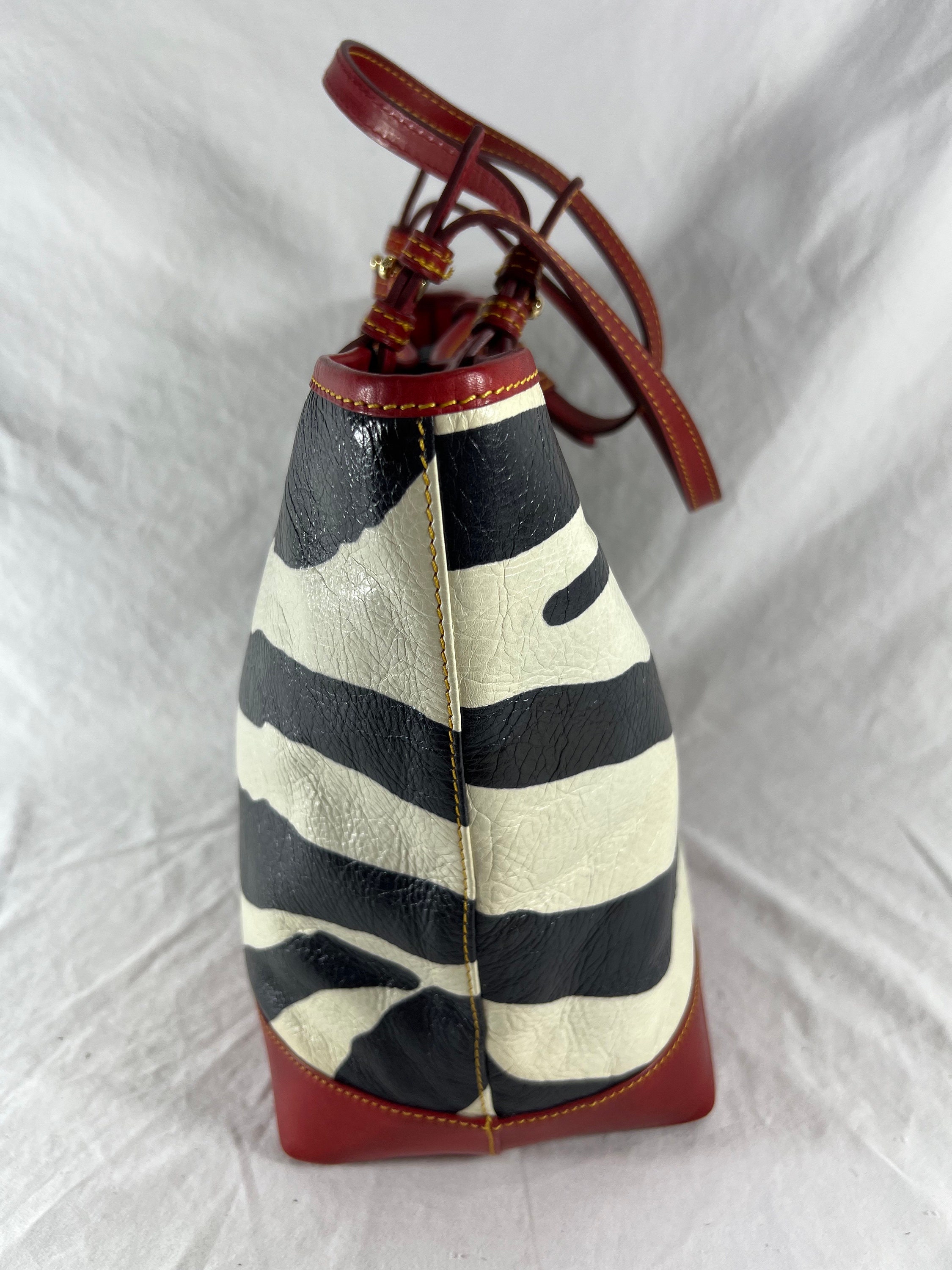 DOONEY BOURKE Red Multicolor Leather Zebra Print Tote Bag Etsy Ireland