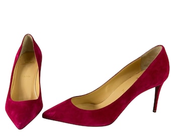 CHRISTIAN LOUBOUTIN Kate Pink Suede Women's Pumps Heels Made in Italy 38.5-8.5US