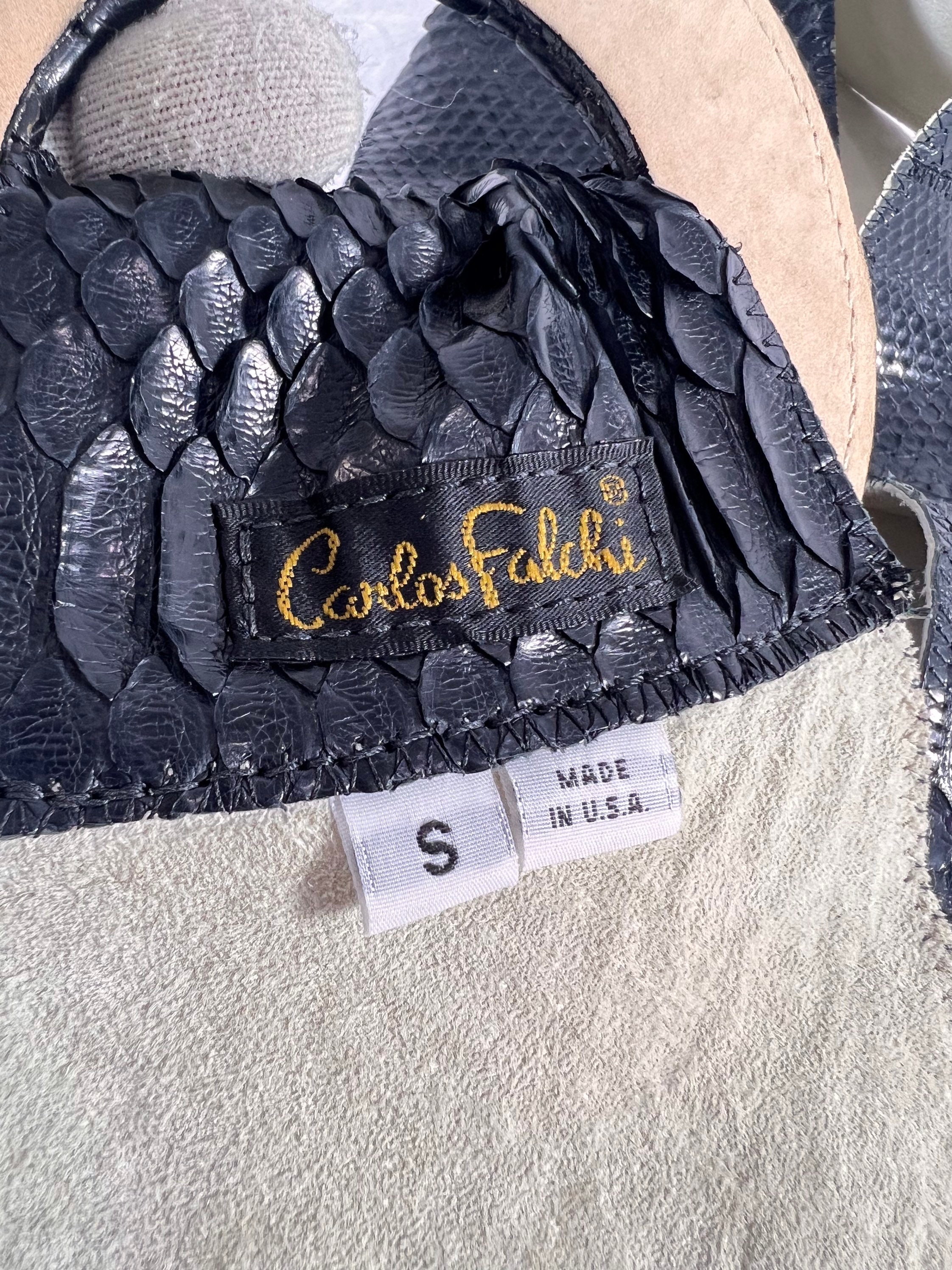 CARLOS FALCHI Wide Black Snakeskin Women display picture 2