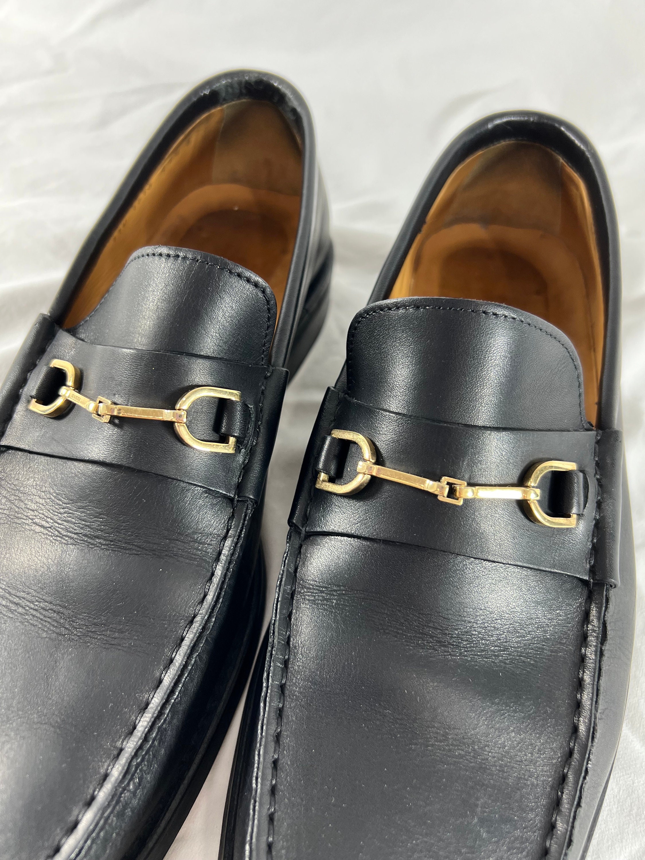 GUCCI Black Leather Horsebit Men Loafers Made in Italy  display picture 3