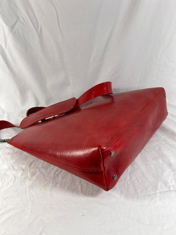 WILL LEATHER GOODS Red Leather Business Tote Cros… - image 4