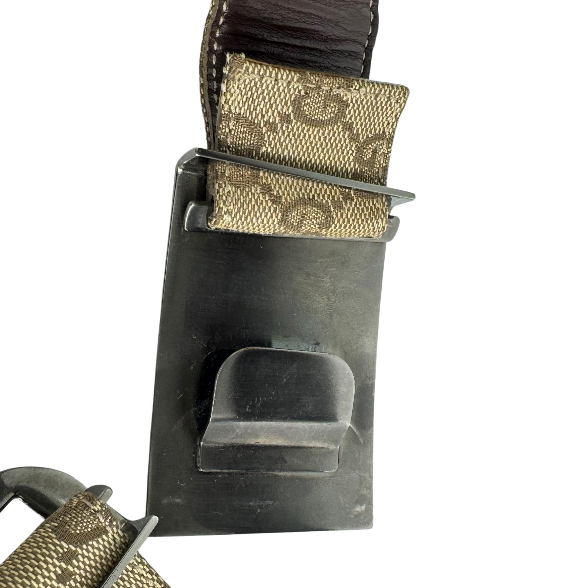 GUCCI Beige GG Monogram Canvas Leather Women display picture 2