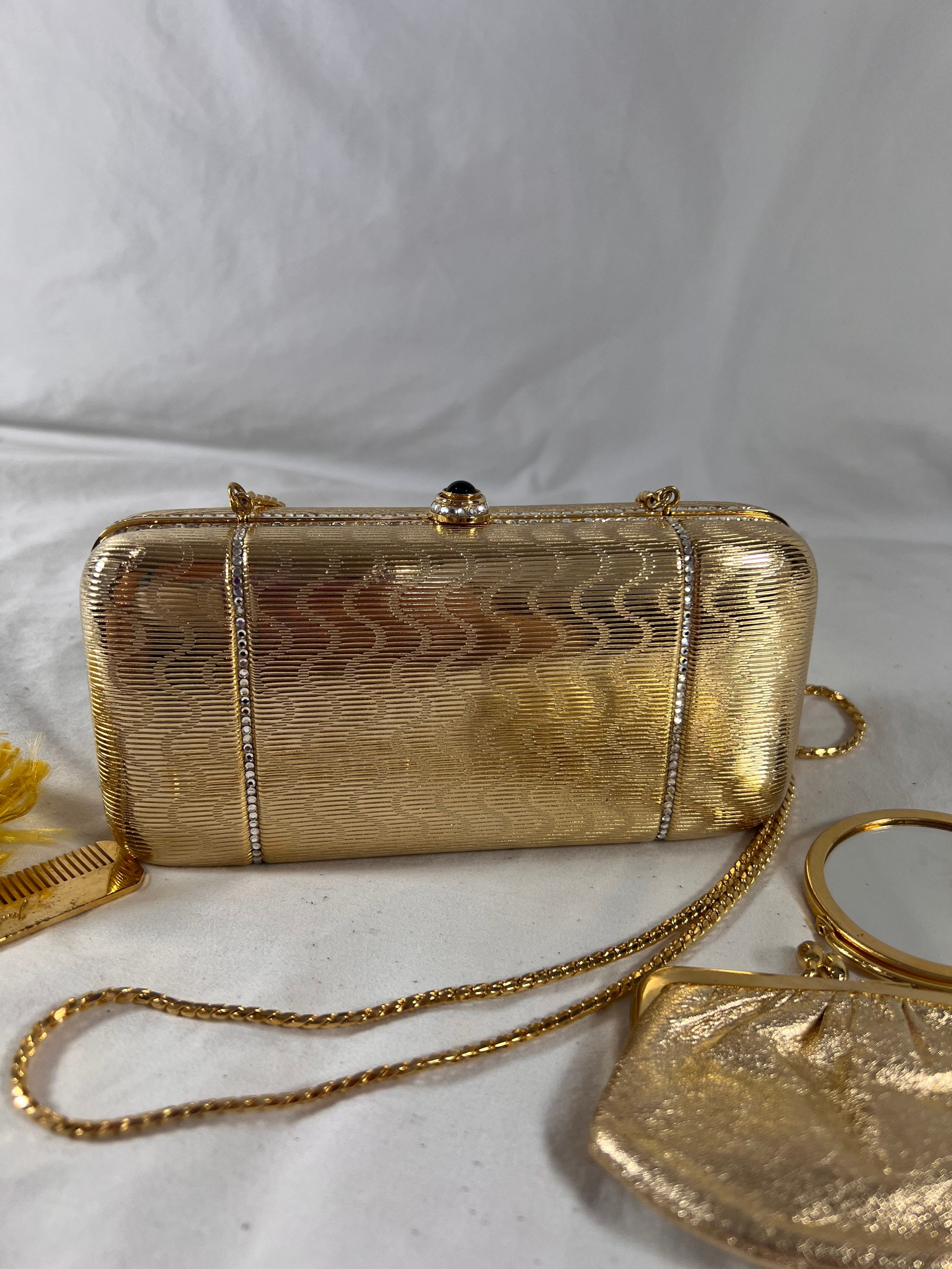 Judith Leiber Rose Golden Clutch Bag - ShopStyle