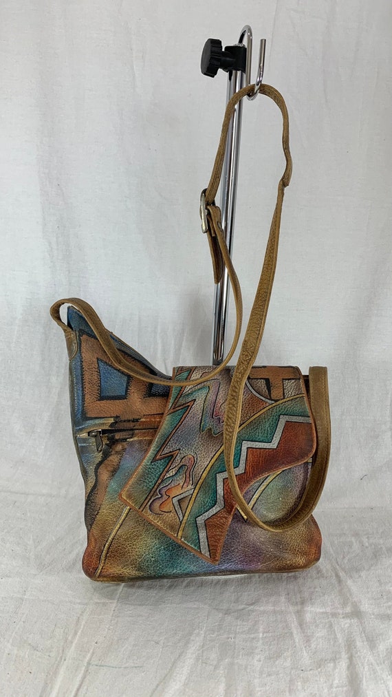 ANUSCHKA Painted Leather Crossbody Shoulder Bag