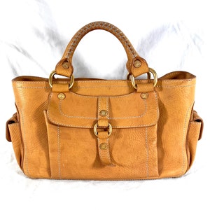 Bolso de mano CELINE de piel color canela para el hombro fabricado en Italia