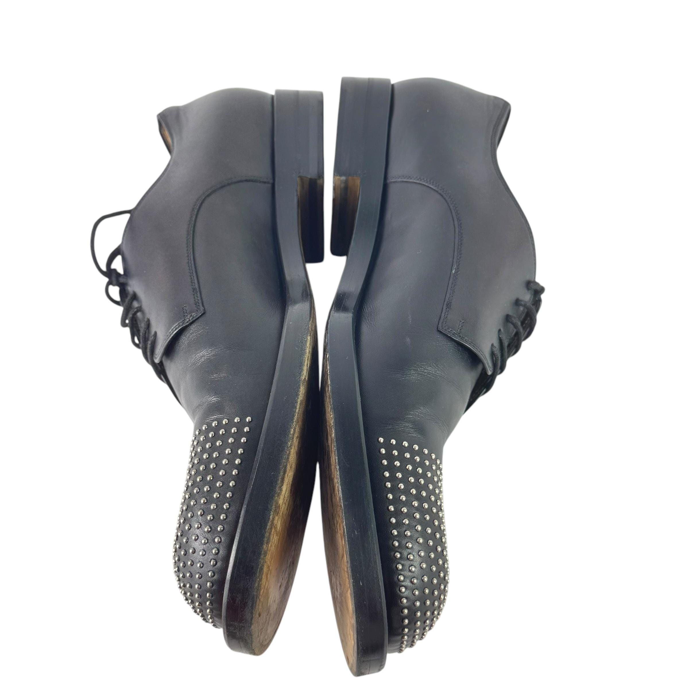 GUCCI Black Leather Studded Men