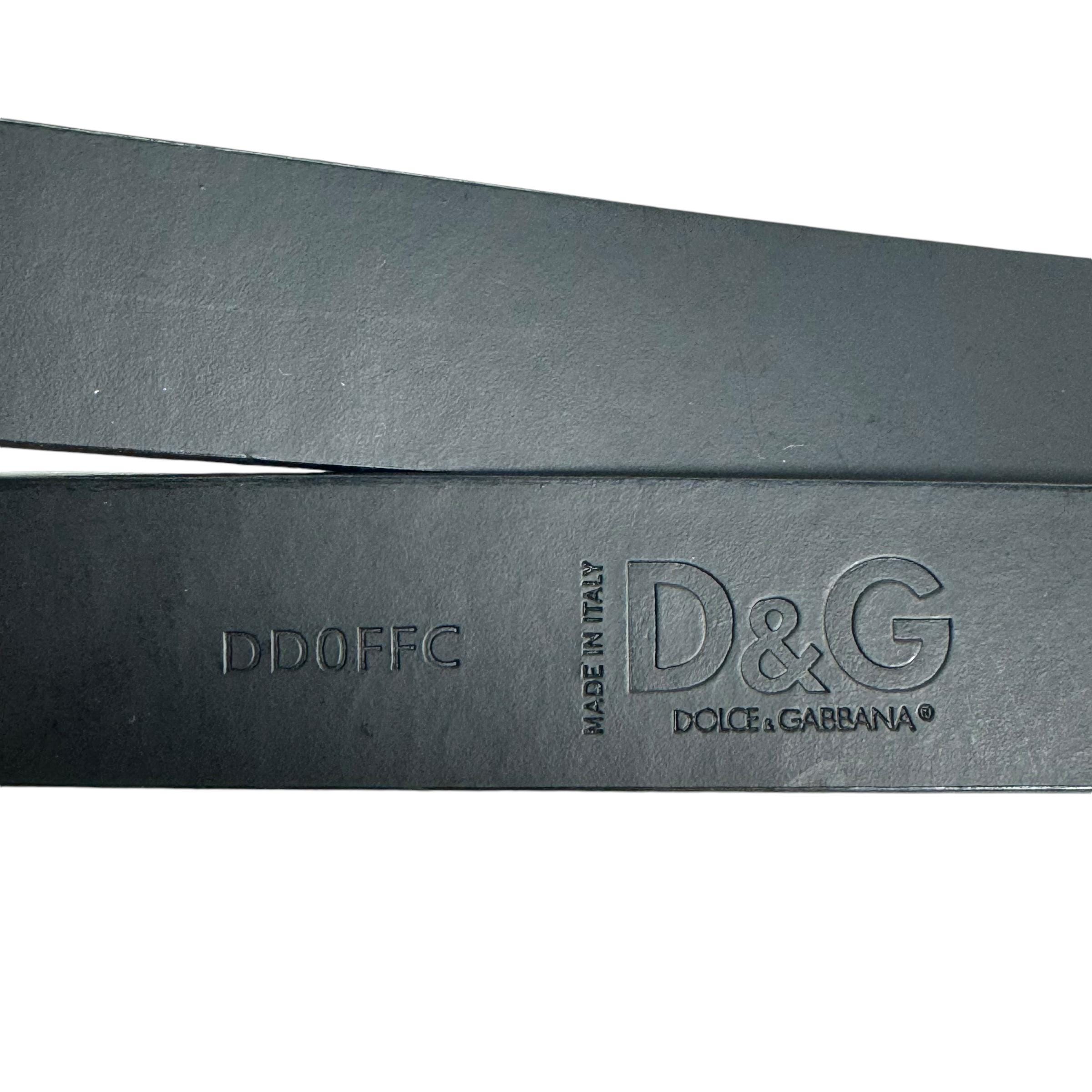 DOLCE & GABBANA Black Leather Logo Plaque Double Belt Women\'s Belt 36/90 DOLCE & GABBANA Black Leather Logo Plaque Double Belt  main image 3